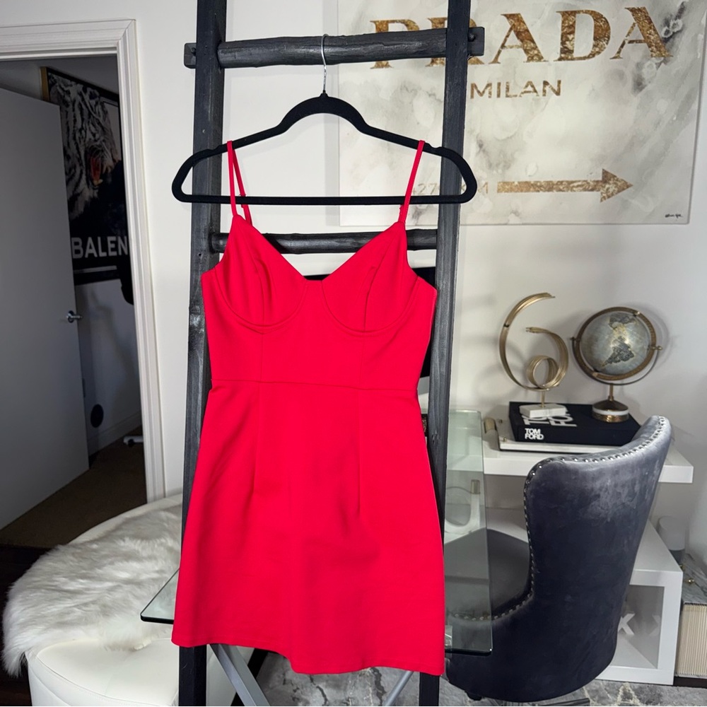 Princess Polly Novelle Red Bustier Mini Dress Adjustable Straps Womens 4 New NWT - Picture 9 of 15